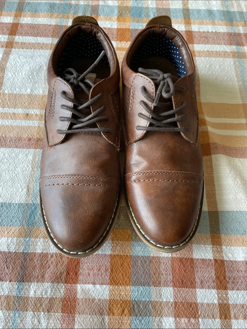 Steve Madden Boys' Brown Lace-Up Dress Oxfords